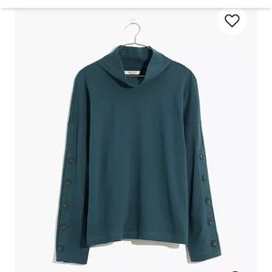 Madewell Button Sleeve Turtleneck Top